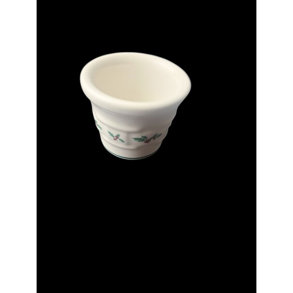 Longaberger Pottery Traditions Holly Votive Candle Holder - Picture 2 of 5